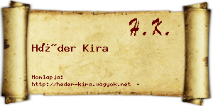 Héder Kira névjegykártya